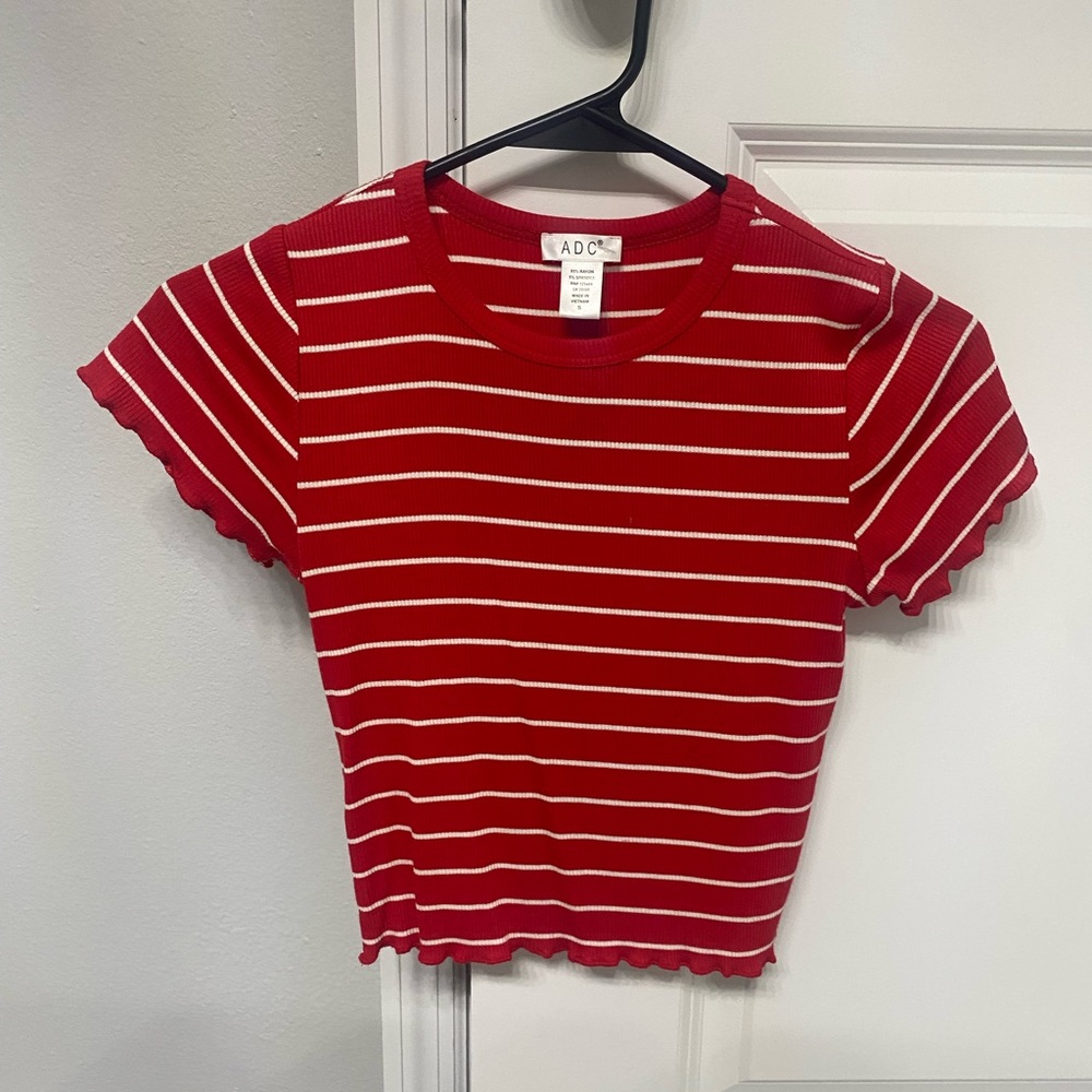 Red striped top